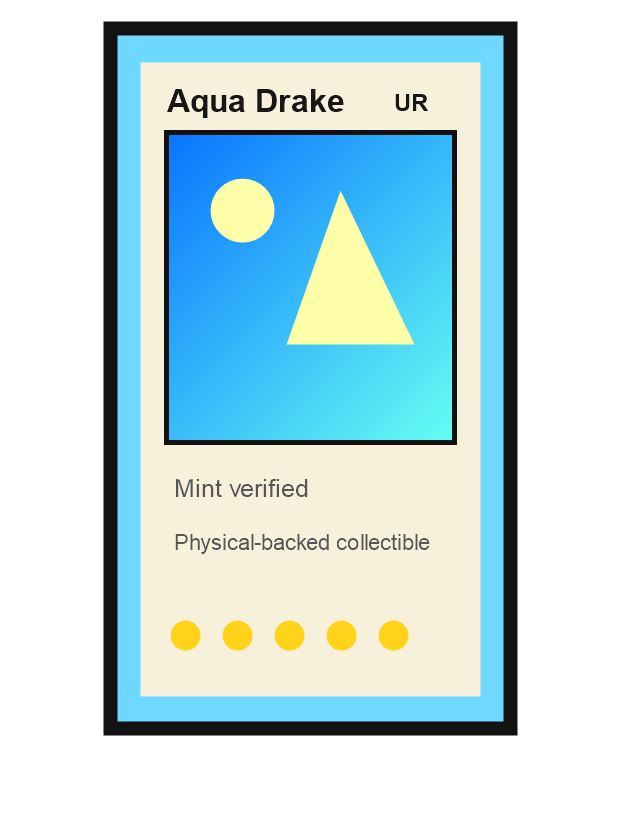 Aqua Drake card mockup